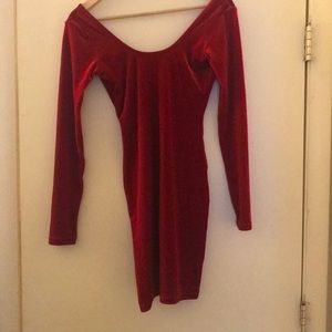 Deep Red Velvet Dress Size S